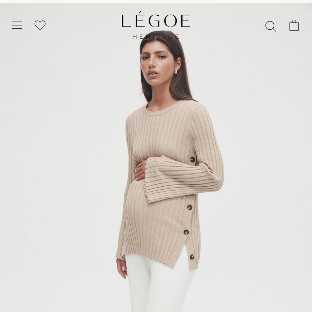 Légoe heritage luxe knit pant and bottom top in latte